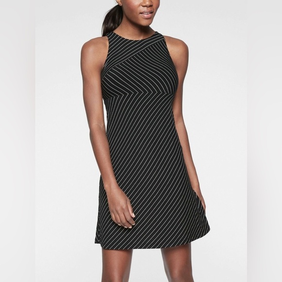 Athleta Santorini High Neck Mix Stripe Dress, Small - Picture 1 of 8